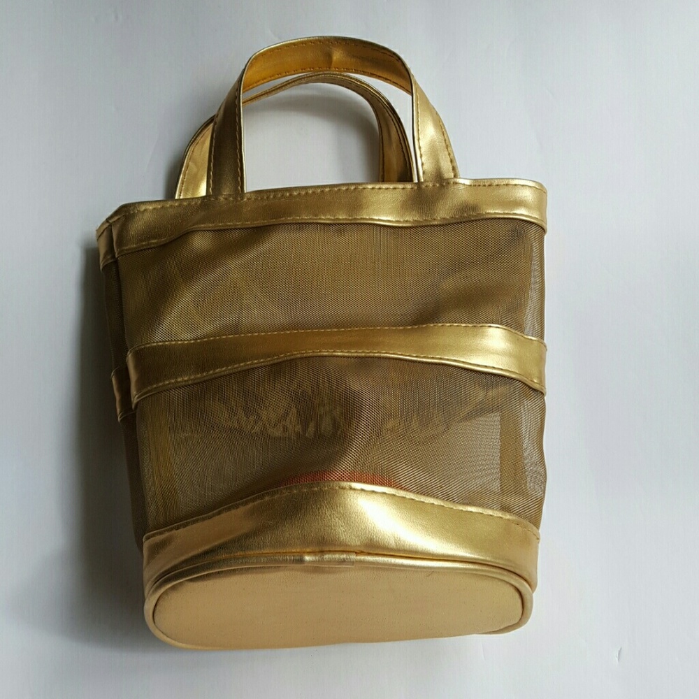 Gold mesh bag